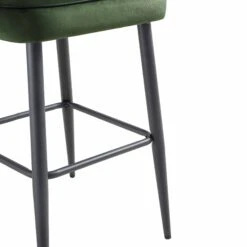 Oakley Set Of 2 Dark Green Velvet Upholstered Counter Stools With Contrast Piping -Daals Shop BCH 2155 DARKGREEN VEL 2P detail4