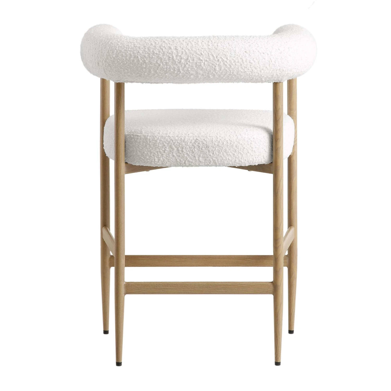 Fulbourn White Boucle Counter Stool With Natural Wood Effect Legs 10 Fulbourn White Boucle Counter Stool With Natural Wood Effect Legs - Image 8
