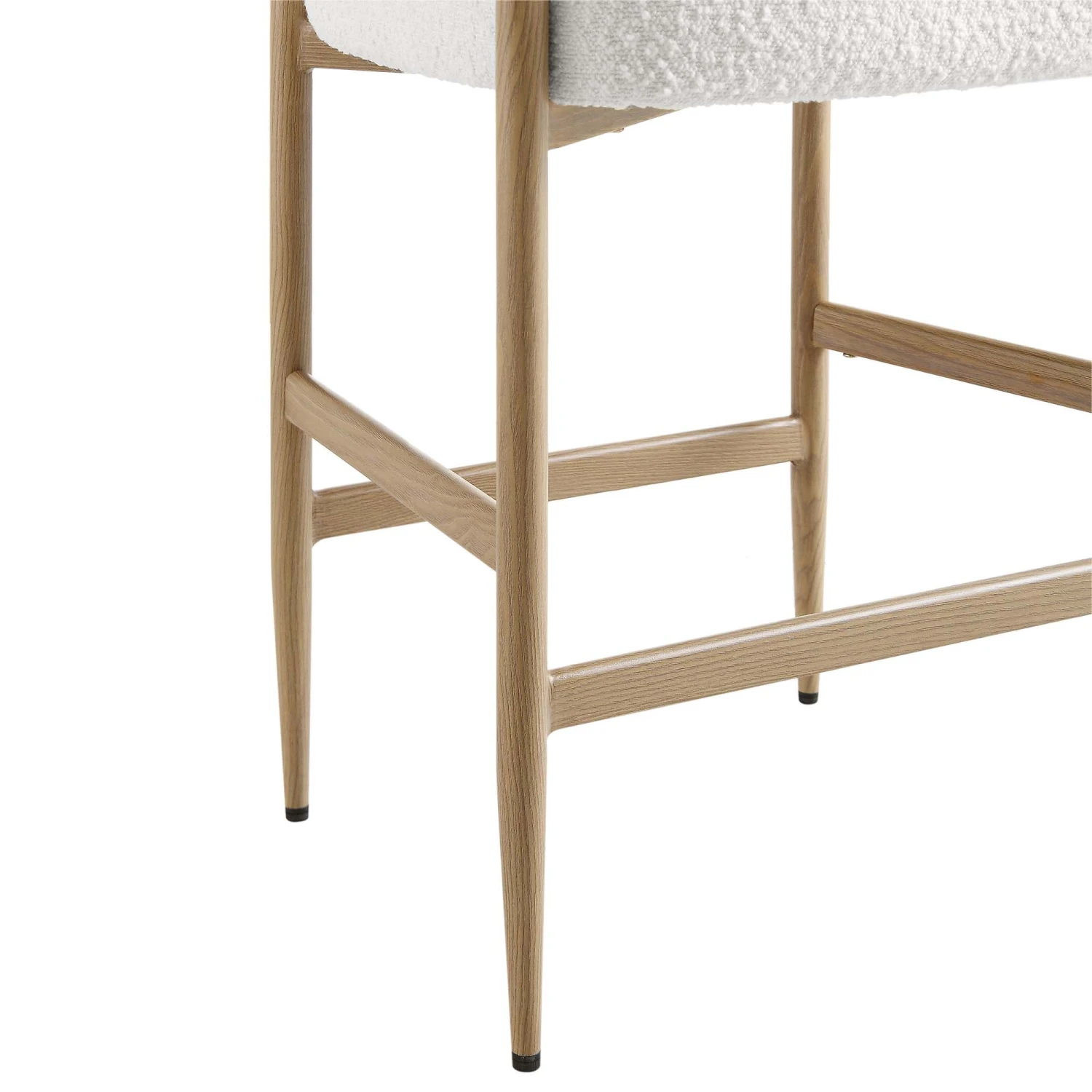 Fulbourn White Boucle Counter Stool With Natural Wood Effect Legs 14 Fulbourn White Boucle Counter Stool With Natural Wood Effect Legs - Image 12