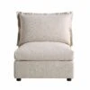 Byron Pillow Edge Beige Fabric Modular Sofa, 1 Seater Armless