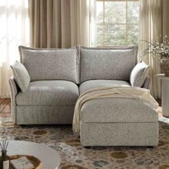 Byron Pillow Edge Mist Grey Boucle Modular Sofa, 2-Seater Chaise -Daals Shop BOSF 7053 GREY BOU 2STCHAISE scene2