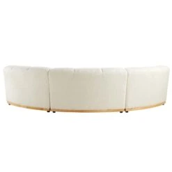 Granvia Ecru Boucle Modular Sofa, 3-Seater Curved Sofa -Daals Shop BOSF 9381 BEIGE BOU 3ST CURVED WB6