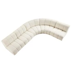 Granvia Ecru Boucle Modular Sofa, 5-Seater Grand L-Shaped Sofa -Daals Shop BOSF 9381 BEIGE BOU 5ST CORNER WB1