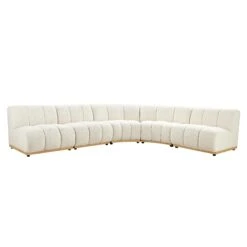 Granvia Ecru Boucle Modular Sofa, 5-Seater Grand L-Shaped Sofa -Daals Shop BOSF 9381 BEIGE BOU 5ST CORNER WB4