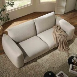 Gianni Three Seater Sofa, Beige Woven Fabric -Daals Shop BOSF 9678 BEIGE WOV 3ST scene2