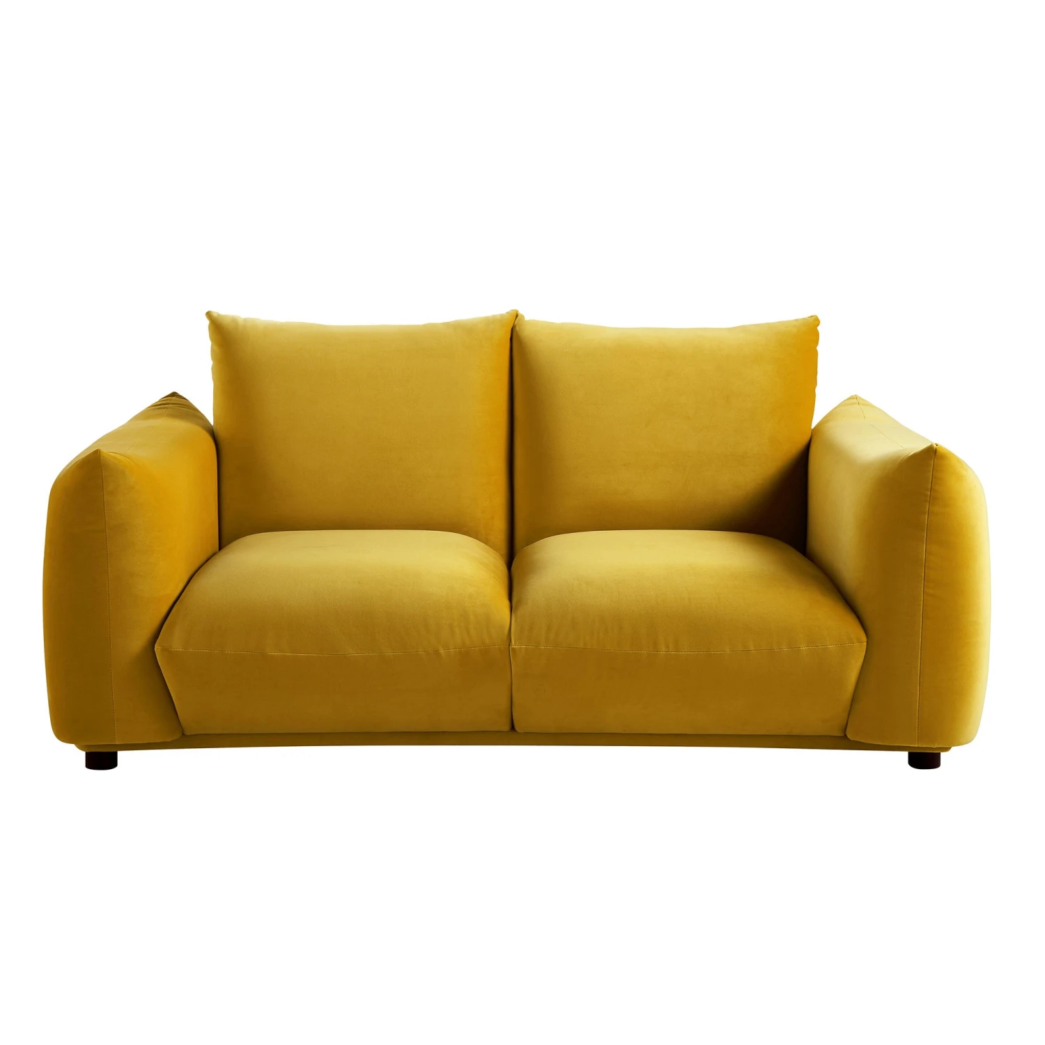 Gianni Two Seater Sofa, Goldenrod Velvet 7 Gianni Two Seater Sofa, Goldenrod Velvet - Image 5