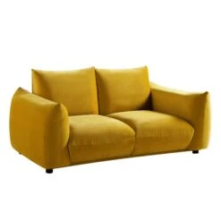 Gianni Two Seater Sofa, Goldenrod Velvet 23 Gianni Two Seater Sofa, Goldenrod Velvet -Daals Shop BOSF 9678 GOLD VEL 2ST WB2