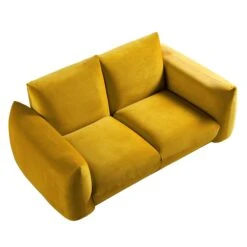 Gianni Two Seater Sofa, Goldenrod Velvet 25 Gianni Two Seater Sofa, Goldenrod Velvet -Daals Shop BOSF 9678 GOLD VEL 2ST WB4