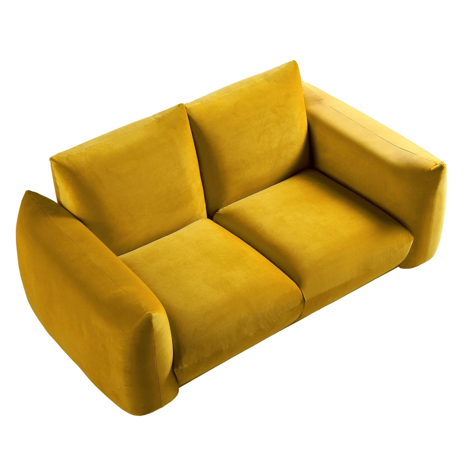 Gianni Two Seater Sofa, Goldenrod Velvet 11 Gianni Two Seater Sofa, Goldenrod Velvet - Image 9