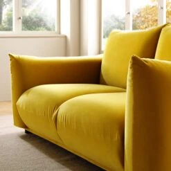 Gianni Two Seater Sofa, Goldenrod Velvet 19 Gianni Two Seater Sofa, Goldenrod Velvet -Daals Shop BOSF 9678 GOLD VEL 2ST scene2