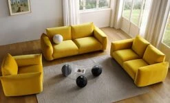 Gianni Two Seater Sofa, Goldenrod Velvet 20 Gianni Two Seater Sofa, Goldenrod Velvet -Daals Shop BOSF 9678 GOLD VEL groupscene2