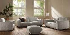 Gianni Two Seater Sofa, Mist Grey Boucle -Daals Shop BOSF 9678 GREY BOU groupscene2