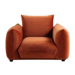 Gianni Armchair, Rust Velvet -Daals Shop BOSF 9678 RUST VEL 1ST WB1
