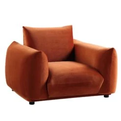 Gianni Armchair, Rust Velvet -Daals Shop BOSF 9678 RUST VEL 1ST WB2