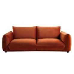 Gianni Three Seater Sofa, Rust Velvet -Daals Shop BOSF 9678 RUST VEL 3ST WB1