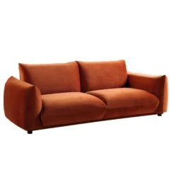 Gianni Three Seater Sofa, Rust Velvet -Daals Shop BOSF 9678 RUST VEL 3ST WB2