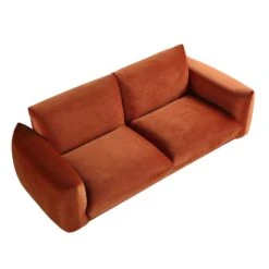 Gianni Three Seater Sofa, Rust Velvet -Daals Shop BOSF 9678 RUST VEL 3ST WB3