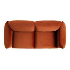 Gianni Three Seater Sofa, Rust Velvet -Daals Shop BOSF 9678 RUST VEL 3ST WB4