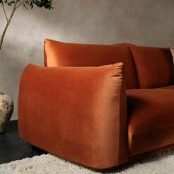 Gianni Three Seater Sofa, Rust Velvet -Daals Shop BOSF 9678 RUST VEL 3ST scene3
