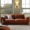 Gianni Three Seater Sofa, Terracotta Fabric 2 Gianni Three Seater Sofa, Terracotta Fabric -Daals Shop BOSF 9678 TERRA LIN 3ST scene1