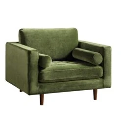 Henrietta Armchair, Moss Green Velvet -Daals Shop BOSF 9680 FERN VEL 1ST WB1