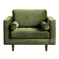 Henrietta Armchair, Moss Green Velvet -Daals Shop BOSF 9680 FERN VEL 1ST WB2