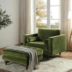 Henrietta Armchair, Moss Green Velvet -Daals Shop BOSF 9680 FERN VEL 1ST scene2