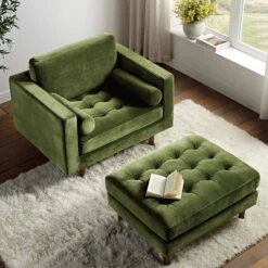 Henrietta Armchair, Moss Green Velvet -Daals Shop BOSF 9680 FERN VEL 1ST scene4