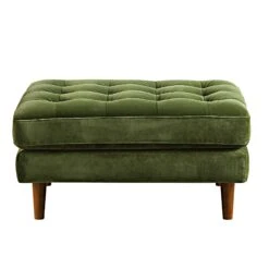 Henrietta Ottoman, Moss Green Velvet -Daals Shop BOSF 9680 FERN VEL STOOL WB2