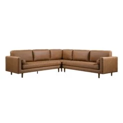 Henrietta 5+Seater Corner Sofa, Tan Faux Suede -Daals Shop BOSF 9680 TAN FXLT CORNER SET WB2