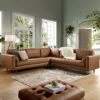 Henrietta 5+Seater Corner Sofa, Tan Faux Suede -Daals Shop BOSF 9680 TAN FXLT CORNER SET main