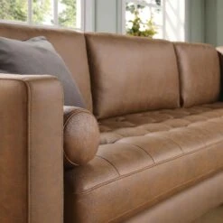 Henrietta 5+Seater Corner Sofa, Tan Faux Suede -Daals Shop BOSF 9680 TAN FXLT CORNER SET scene4