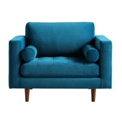 Henrietta Armchair, Teal Velvet -Daals Shop BOSF 9680 TEAL VEL 1ST WB2