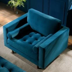 Henrietta Armchair, Teal Velvet -Daals Shop BOSF 9680 TEAL VEL 1ST scene2