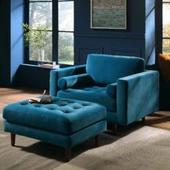 Henrietta Armchair, Teal Velvet -Daals Shop BOSF 9680 TEAL VEL 1ST scene3