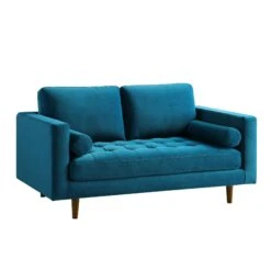 Henrietta 2-Seater Sofa, Teal Velvet 23 Henrietta 2-Seater Sofa, Teal Velvet -Daals Shop BOSF 9680 TEAL VEL 2ST WB2