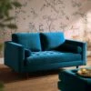 Henrietta 2-Seater Sofa, Teal Velvet -Daals Shop BOSF 9680 TEAL VEL 2ST main