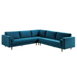 Henrietta 5+Seater Corner Sofa, Teal Velvet -Daals Shop BOSF 9680 TEAL VELCORNER WB1