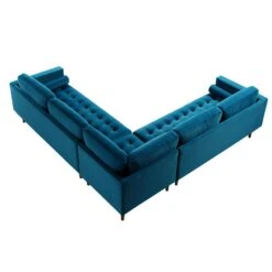 Henrietta 5+Seater Corner Sofa, Teal Velvet -Daals Shop BOSF 9680 TEAL VELCORNER WB5