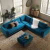 Henrietta 5+Seater Corner Sofa, Teal Velvet -Daals Shop BOSF 9680 TEAL VELCORNER main