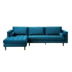 Henrietta Grand 4-Seater LHF Chaise End Sofa, Teal Velvet -Daals Shop BOSF 9680 TEAL VELLHF WB1