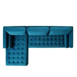 Henrietta Grand 4-Seater LHF Chaise End Sofa, Teal Velvet -Daals Shop BOSF 9680 TEAL VELLHF WB3