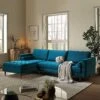Henrietta Grand 4-Seater LHF Chaise End Sofa, Teal Velvet 1 Henrietta Grand 4-Seater LHF Chaise End Sofa, Teal Velvet -Daals Shop BOSF 9680 TEAL VELLHF scene1