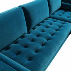 Henrietta Grand 4-Seater RHF Chaise End Sofa, Teal Velvet -Daals Shop BOSF 9680 TEAL VELRHF detail1