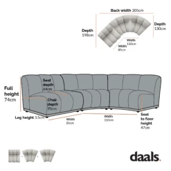 Granvia Taupe Boucle Modular Sofa, 3-Seater L-Shaped Sofa -Daals Shop BOSF Granvia BO 9381 3st Lshape 1