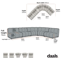 Granvia Ecru Boucle Modular Sofa, 5-Seater Grand L-Shaped Sofa -Daals Shop BOSF Granvia BO 9381 5st Lshape 1 7000319c 2929 47de a11e aa28591ba141