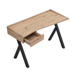 Lytton 1-Drawer Oak Effect Desk With Angled Desk Top -Daals Shop BSD 060 6