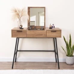 Selwyn Oak Effect Console Dressing Table -Daals Shop BSD 062 main