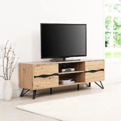 Weston Oak Effect Wide TV Unit 17 Weston Oak Effect Wide TV Unit -Daals Shop BSD 076 OAK scene1