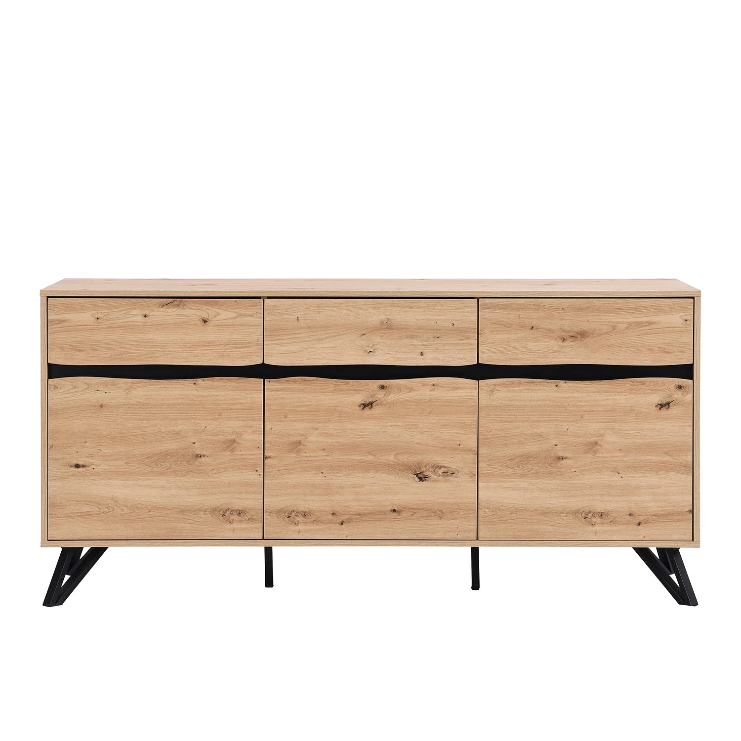 Weston Oak Effect 3 Door 3 Drawer Large Sideboard 8 Weston Oak Effect 3 Door 3 Drawer Large Sideboard - Image 6